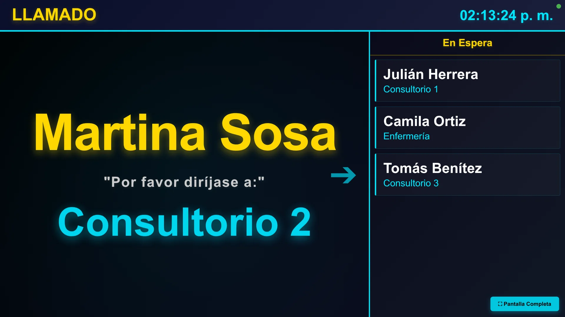 El consultorio llama, la sala lo ve y lo escucha